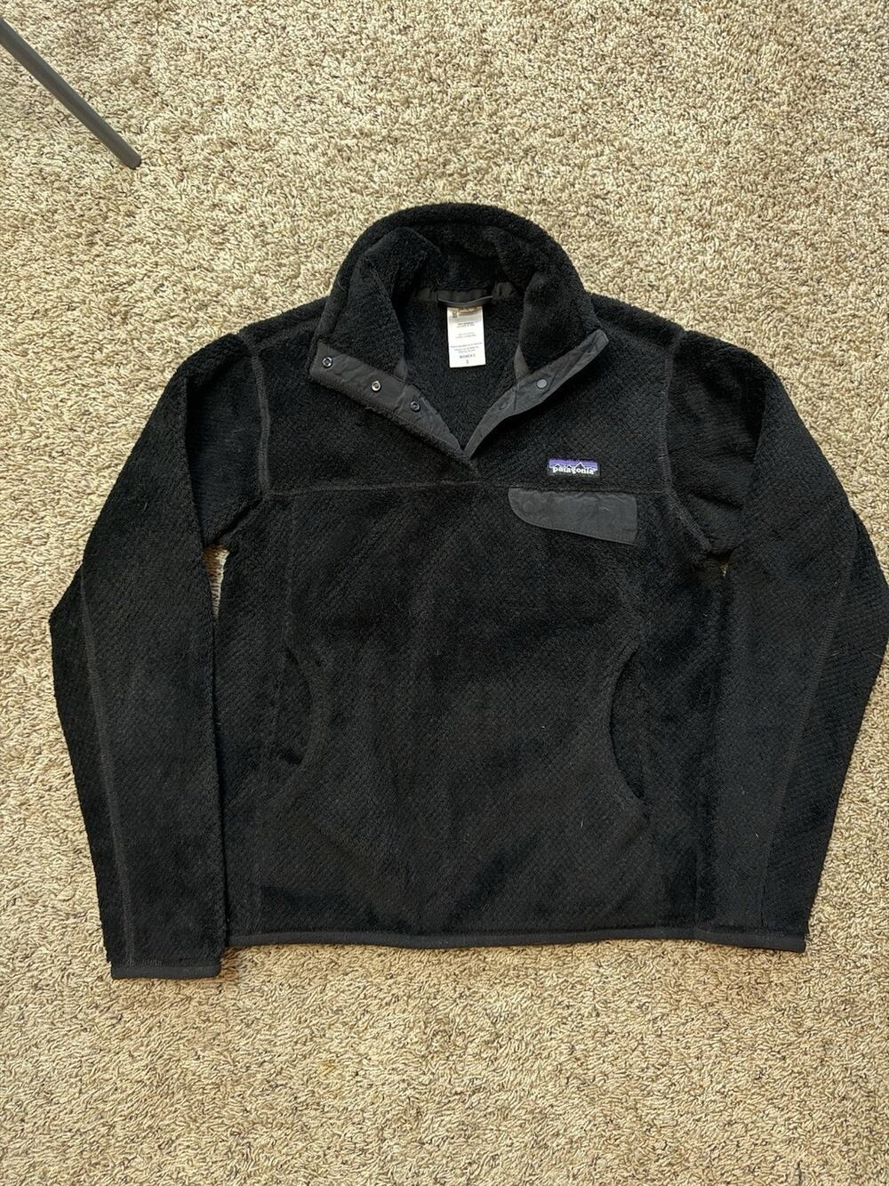 Patagonia Re Tool Snap Fleece Pullover Fleece Black S Women's Outdoor Hiking